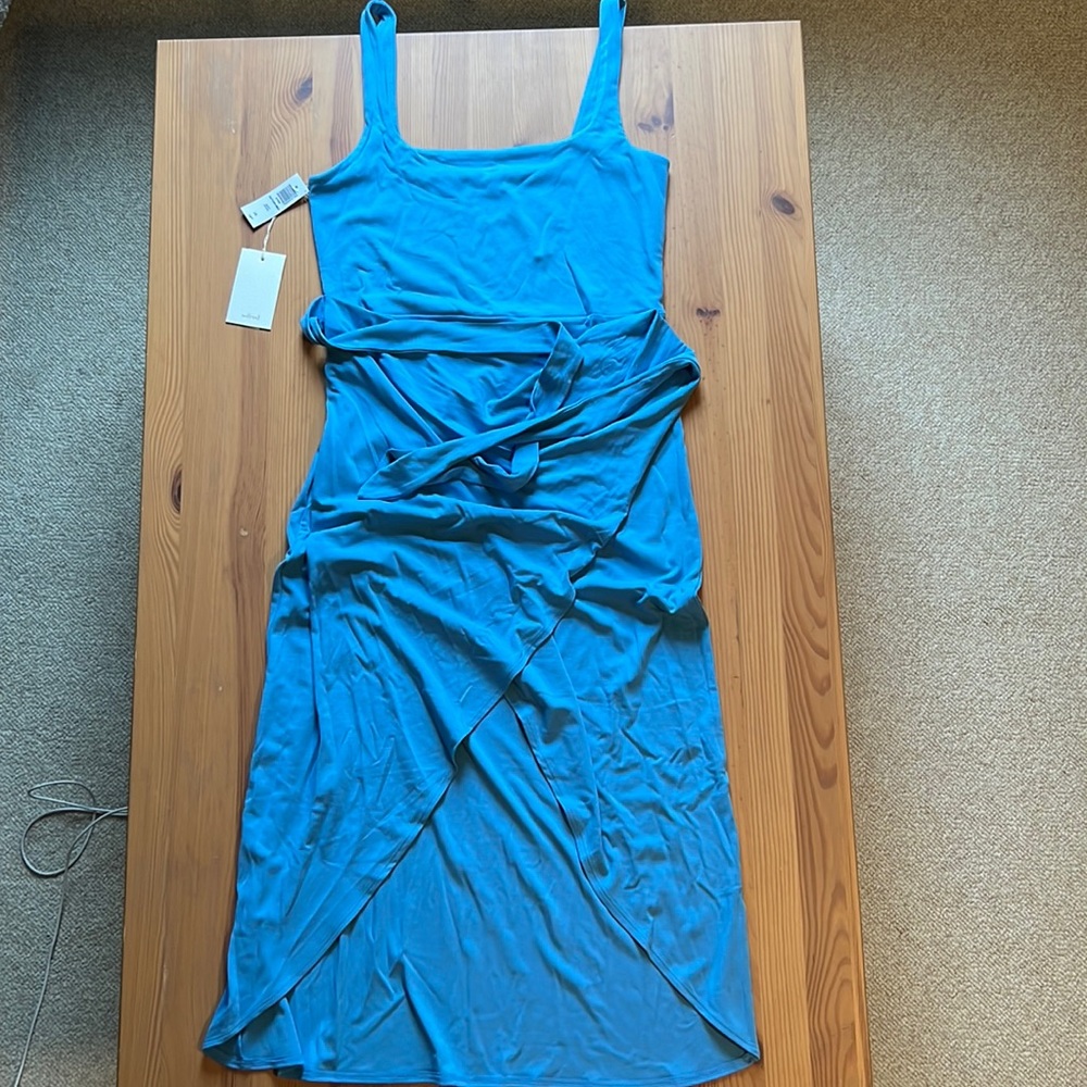 Aritzia Wilfred Saturn Midi Dress Buoy (blue) NWT, size large